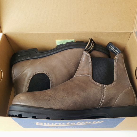 Blundstone 1469 Steel Grey Leather Chelsea Ankle Boots Size 8.5 New in Box - Picture 11 of 11